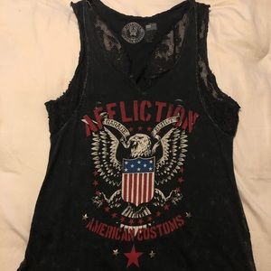Affliction American Customs tank top with lace